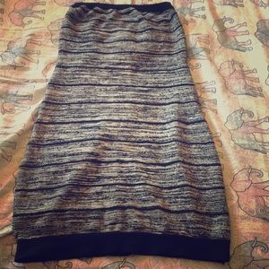 Black & gray lined tube dress